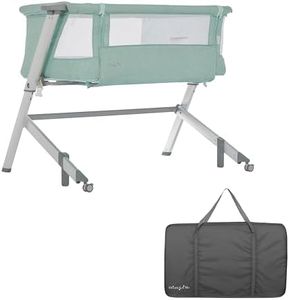 Dream On Me Skylar Bassinet and Bedside Sleeper in Mint, Lightweight and Portable Baby Bassinet, Five Position Adjustable Height, Easy to Fold and Carry Travel Bassinet, JPMA Certified