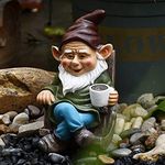 OwMell Drinking Coffee Garden Gnome