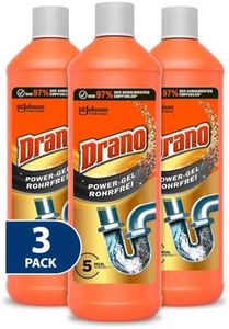 Drano (Mr Muscle) Extra Stark, Power Gel Rohrfrei Abflussreiniger, Rohrreiniger, für Küche & Bad, entfernt Verstopfungen, 3er Pack (3 x 1000 ml)