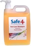 Safe4 Vet Care Shampoo (5L, Peach) - Antimicrobial & Anti-Fungal Formula for Healthy, Shiny Coats - pH Neutral Cleansing Shampoo with Easy Pump Dispenser - Trusted by Professionals
