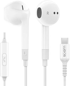 Ludos FEROX USB C Headphones for iPhone 17 16 15 Pro Max Plus Air iPad Pro, 5 Years Warranty, USB-C Earbuds for Samsung Galaxy S24 S23 Ultra S22 S21 FE S20 Z Flip 3 Fold 4 A53, USB Type C Earphones