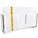 XQIGI Acrylic Napkin Holders, Guest Towel Dispenser Napkin Paper Stand, 9 Inch Clear Hand Towel Storage Tray for Bathroom Vanity Countertop, Kitchen Counter, Dining Table Parties Weddings, NH-010