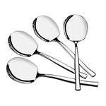 Tyminin Set of 8 Stainless Steel Serving Spoons, Large Serving Tablespoons, Silver Buffet Serving Spoons Set