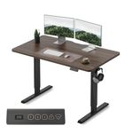 FEZIBO Standing Desk 47 x 24 Inch, Height Adjustable Desk with Memory Buttons, Electric Sit Stand Desk with 7th Gen Lift System, Home Office Table with Splice Board (Dark Walnut)