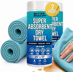Super Absorbent Towels, Synthetic Chamois Cloth for Car and Boat Drying, Smooth Cooling Towel, Marine Grade Cleaning Supplies, PVA Shammy Dry Towel 2 Pack