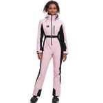 Women's Ski Suit One Piece Snow Suits Waterproof Snowboard Suit Winter Outdoor Ski Jacket and Pants Jumpsuits(Pink, S)