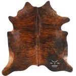 Cowhides Rug 7x6 Brindle Red Brown Black Cowhide Natural Leather