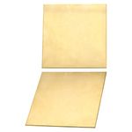 DTGN 100x100x1mm(LxWxT) Brass Sheets - 2Pack - Good for Making Machinery Parts - Metal Brass Plates