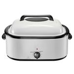 Uargd Electric Roaster Oven, 26QT Capacity, Adjustable Temperature Range 150-450℉, Efficient Cooking Appliance with Cool-Touch Handle, Transparent Self-Basting Lid, Defrost and Warm Settings