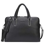 Banuce Leather Briefcase for Women Slim Laptop Business Bags Work Bag Black