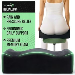 FitnessX BBL Pillow for Sitting After Surgery – Post-Op Brazilian Butt Lift Recovery Cushion with Firm Foam, Velvet Cover & Anti-Slip Base – Supports Up to 220 lbs for Home, Office & Travel