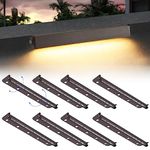 Kwinmyso 8-Packs 5W 12 Inch LED Hardscape Paver Lighting,12V AC/DC Low Voltage Retaining Wall Lights,LED Landscape Lighting,2700K Soft White Outdoor Step Light,50,000 Hours Lifespan