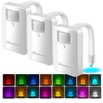 Chunace Toilet Night Lights 3 Pack with Motion Activated Sensor, 16 Color Changing LED Glow Inside Toilet Bowl, Cool Stuff for Bathroom Accessories Decor, Funny Housewarming Gadgets Gifts 2024