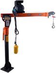 GRIPWAY New 1100lb Folding Dismountable Household Hoist Crane, with Electric Hoist 110V, Painted Steel Jib Cranes,880lb Pulling Force,for Factories, Warehouses, Construction, Building, Goods Lifting