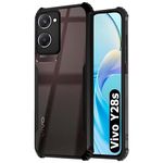 Fashionury Shockproof Crystal Clear Back Cover Case for Vivo Y28s 5G | 360 Degree Protection | Protective Design | Transparent Back Cover Vivo Y28s 5G (Black Bumper)