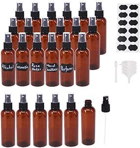 BPFY 24 Pack 2oz Amber Plastic Spray Bottles For Essential Oils, Perfumes, Cosmetics, Alcohol, Fine Mist Spray Bottle, Mini Travel Bottle, Small Refillable Liquid Containers
