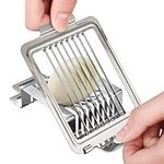 Kitchtic Egg Slicer for Hard Boiled Eggs - Stainless Cutter for Eggs - Heavy Duty Egg Chopper - Dishwasher Safe Soft Fruit Slicer for Strawberry, Kiwi, Bananas