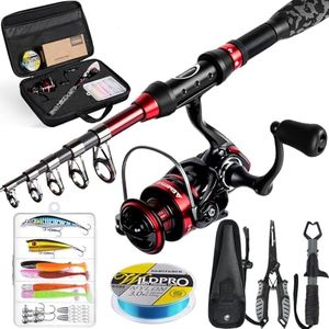 Ghosthorn 7PCS Fishing Rod and Reel Combo,Complete Telescopic Fishing Kit