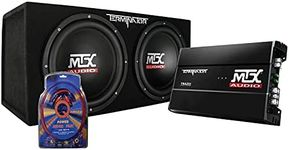 MTX TNP212D2 12 Inch 1200W Dual Loaded Car Subwoofer Audio, Sub Box, and Amplifier with QPower Super Flex 4 Gauge 3000 Watt Amplifier Wiring Amp Kit