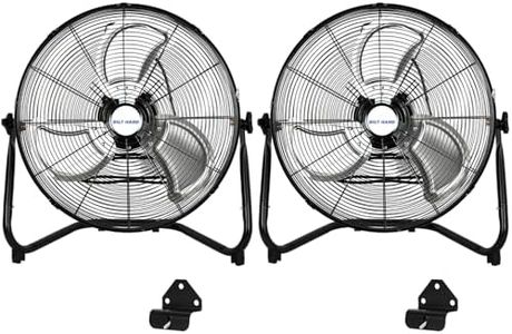 BILT HARD 4650 CFM 20" High Velocity Floor Fan, 3-Speed Heavy Duty Metal Fan with Wall-Mounting System, Industrial Shop Fan for Commercial, Garage, and Greenhouse, 2 Pack