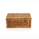 Traditional Premium Wicker Gift Basket with Lid Empty Picnic Hamper with Handle Shop Retail Display Basket (Small)