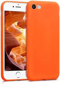 kwmobile Case Compatible with Apple iPhone SE (2022) / iPhone SE (2020) / iPhone 8 / iPhone 7 Case - Soft Slim Protective TPU Silicone Cover - Neon Orange