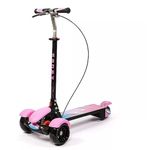 Suprills 3 Wheel Scooter for Young Children and Teens, Girls Scooter with LED Light, Music, Easy Folding System, Adjustable Height Handlebars, Tilt to Turn Steering - Kick Ride on Toy (Pink)