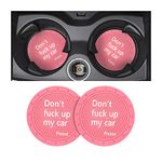 TSUGAMI 2 Pack Car Cup Coasters, 2.75 Inch Anti-Slip Insert Cup Holder, Waterproof PVC Cup Mat for Auto, Anti-Scratch Pad for Men Women, Universal Vehicle Interior Accessories (Pink)