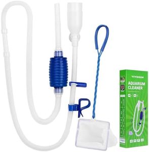 VIVOSUN Aquarium Gravel Cleaner Siphon Fish Tank Vacuum Cleaner with Fishing Net Long Nozzle Water Flow Controller - BPA Free