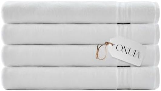 onuia Ultrasoft Premium Cotton Bath Sheets – 100% Long Staple Premium Cotton | 600 GSM Ultra Soft Bath Towel | Refined Terry Weave for High Absorbency & Quick Dry (4, Cloud White)