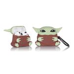 LEWOTE Silicone Case Funny Cute Fashion Soft Cartoon Cover Skin Compatible for Apple Airpods 3 (Yoda Brown)