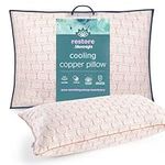 Silentnight Restore Cooling Copper Pillow - Naturally Cooling Cool Cold Copper Infused Pillow for Night Sweats and Hot Flushes - Anti Bacterial and Anti Ageing - Pack of 1