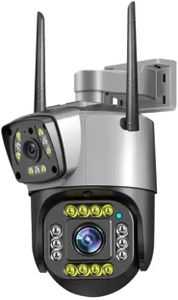 PKST 6MP HD | Dual Lens/Screen | Indoor Outdoor Usage | Humanoid Detection | Auto Tracking | Color Vision | Alarms | Bullet+PTZ Control | Live View (Dual ptz Camera)