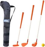 KONDAY Kids Golf Clubs Set Children Golf Set Yard Sports Tools Three Clubs with Carry Bag and Soft Balls (Orange)