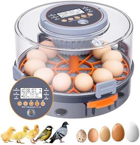12 Egg Incubator, Incubator for Hatching Eggs, Automatic Turning,Temperature& Humidity Control Display,360° Viewing for Chicken, Duck, Quail,Goose Pigeon Eggs, Ideal for Farm, Classroom, Home