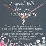 PLITI Tooth Fairy Necklace Dental Assistant Jewelry Fairy Wings Birthstone Necklace Birthday Gift For Daughter (special tooth necRGCA)