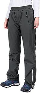 33,000ft Women's Rain Pants, Lightweight Waterproof Rain Over Pants, Windproof Hiking Pants for Outdoor, Fishing, Rainy Day Grey
