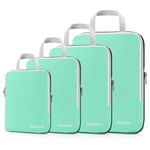 Gonex Compression Packing Cubes Extensible Organizer Bags For Travel Suitcase Organization Set of 4 Bags (Mint Green)