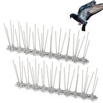 Fox·Bunny Pigeon Deterrent, 2Pcs Bird Spikes for Pigeons, Bird Deterrent Products with Click Closure,Stainless Steel Pigeon Spikes for Gardens, Balcony Roofs and Windows, 25cm Per Piece (2Pcs)