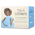 Cottons 100% Natural Cotton Teen Tampons, Mini (Light Flow), tampons Regular Without Chemicals, Biodegradable (Pack of 1)