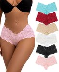 ohyeahlady Women French Knickers Hipster Panties Brazilian Underwear Sexy Bikini Briefs Lace Boyshorts Multipack 6 Pack Size 14 Multicolor