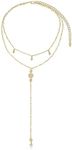 Ettika Women's Carmine Layered Gold & Crystal Lariat Necklace, Gold, One Size