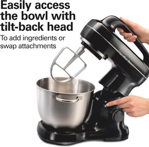 Hamilton Beach Stand Mixer, Black – 7-Speed Kitchen Mixer