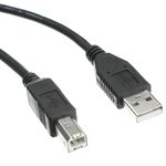 CableWholesale 1-Foot USB Type A Male/Type B Male Cable, 2.0 Version, Black (10U2-02201BK)