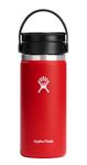 Hydro Flask 16 oz Wide Mouth with Flex Sip Lid Stainless Steel Reusable Water Bottle Goji - Vacuum Insulated, Dishwasher Safe, BPA-Free, Non-Toxic