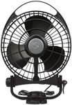 Caframo Bora. 12V Marine Fan. Direct Wire, Low Draw, 5000 Hour Motor Life. Black, 6.5” x 3.0” x 9.5”