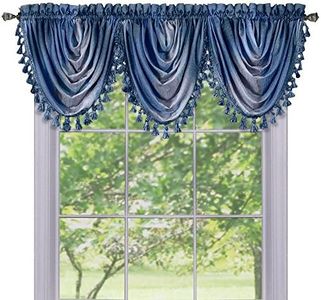 Achim Home Furnishings Ombre Waterfall Valance, 50 by 63", Blue