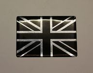 Gelz UNION JACK Domed Sticker/Decal - 100mm CHROME & BLACK