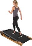 Homeology Strongology INCLINO Light Walnut Wood Finish Luxury Home & Office Quiet 560W Adjustable Speed 5° Incline Bluetooth Treadmill with LED Display - Fully Assembled
