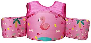 EHIOR Toddler Swim Vest Water Aid Floats with Shoulder Harness Kids Pool Swim Life Jacket for 25-55 lbs Boys and Girls - Cute Flamingo Baby